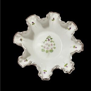 Elegant Floral Ruffled Edge 9.5 Bowl